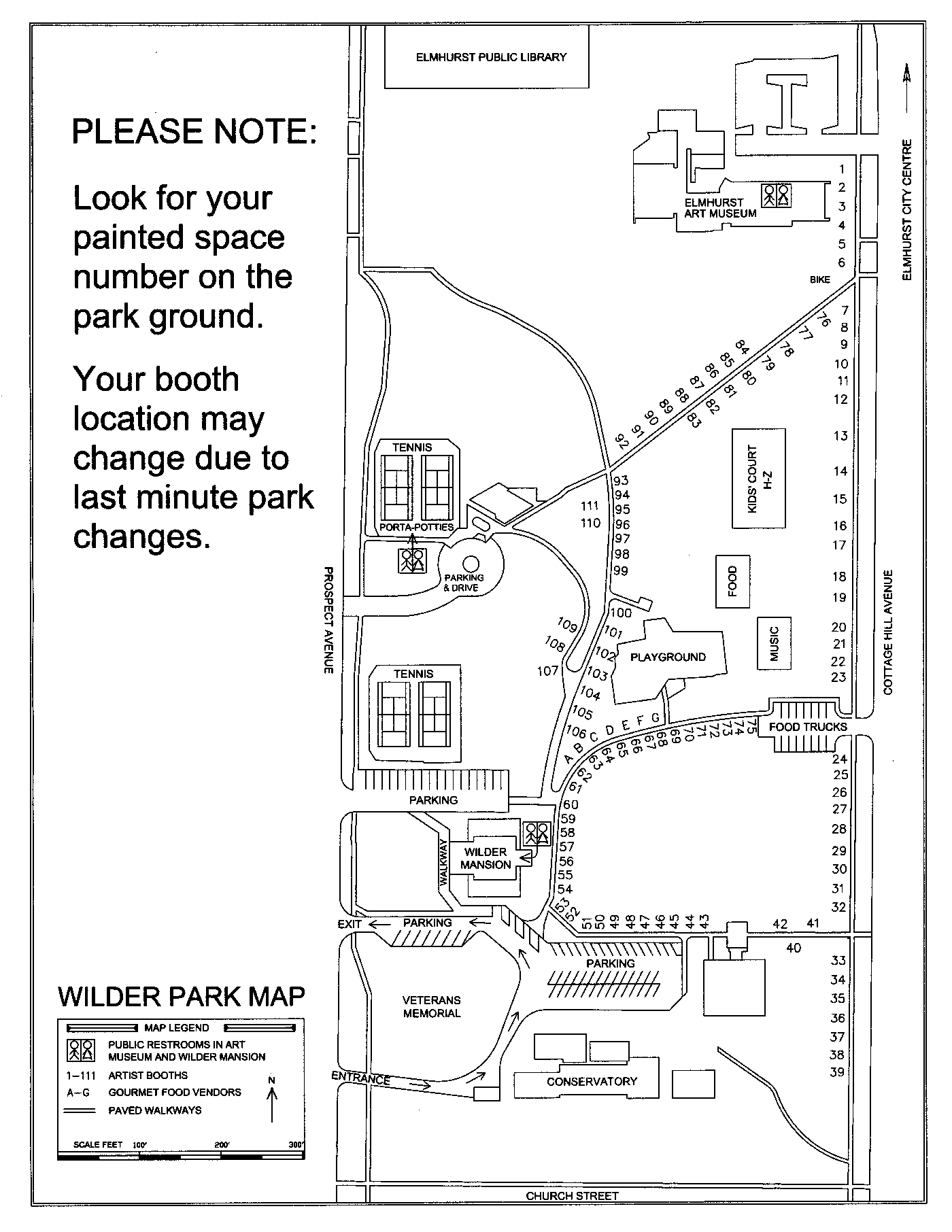 Wilder Park Elmhurst Map